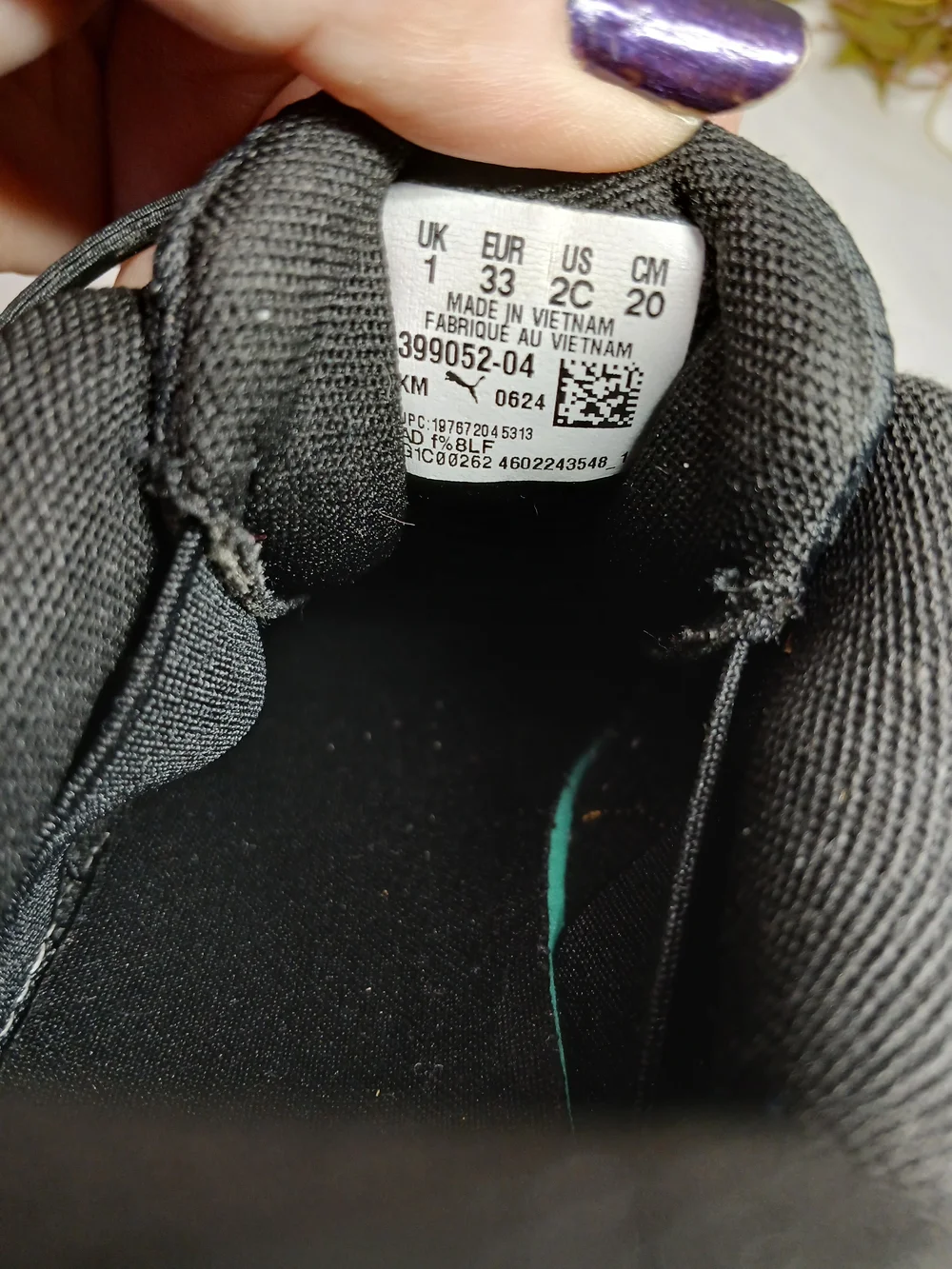 Puma Black Sneakers with Pink Accents and Orange Trim